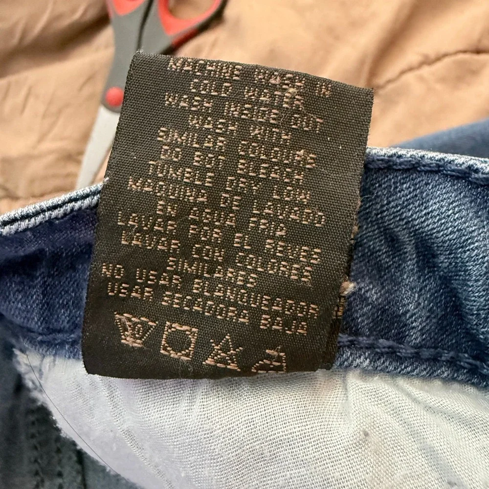 Miss California‎ Flare Jeans Women 7/8 Distressed Slit Hem Boho Y2K Retro Denim